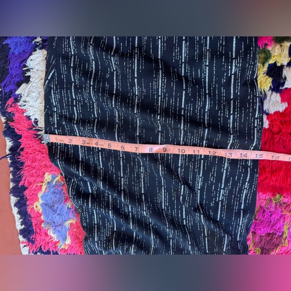 90s Vintage Fredricks of Hollywood Slinky Black Halter Dress w Beaded Chains - Picture 9 of 9